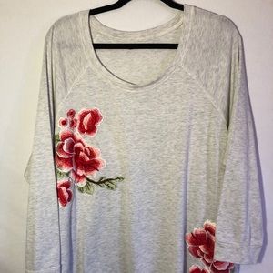 Floral embroidered sweatshirt